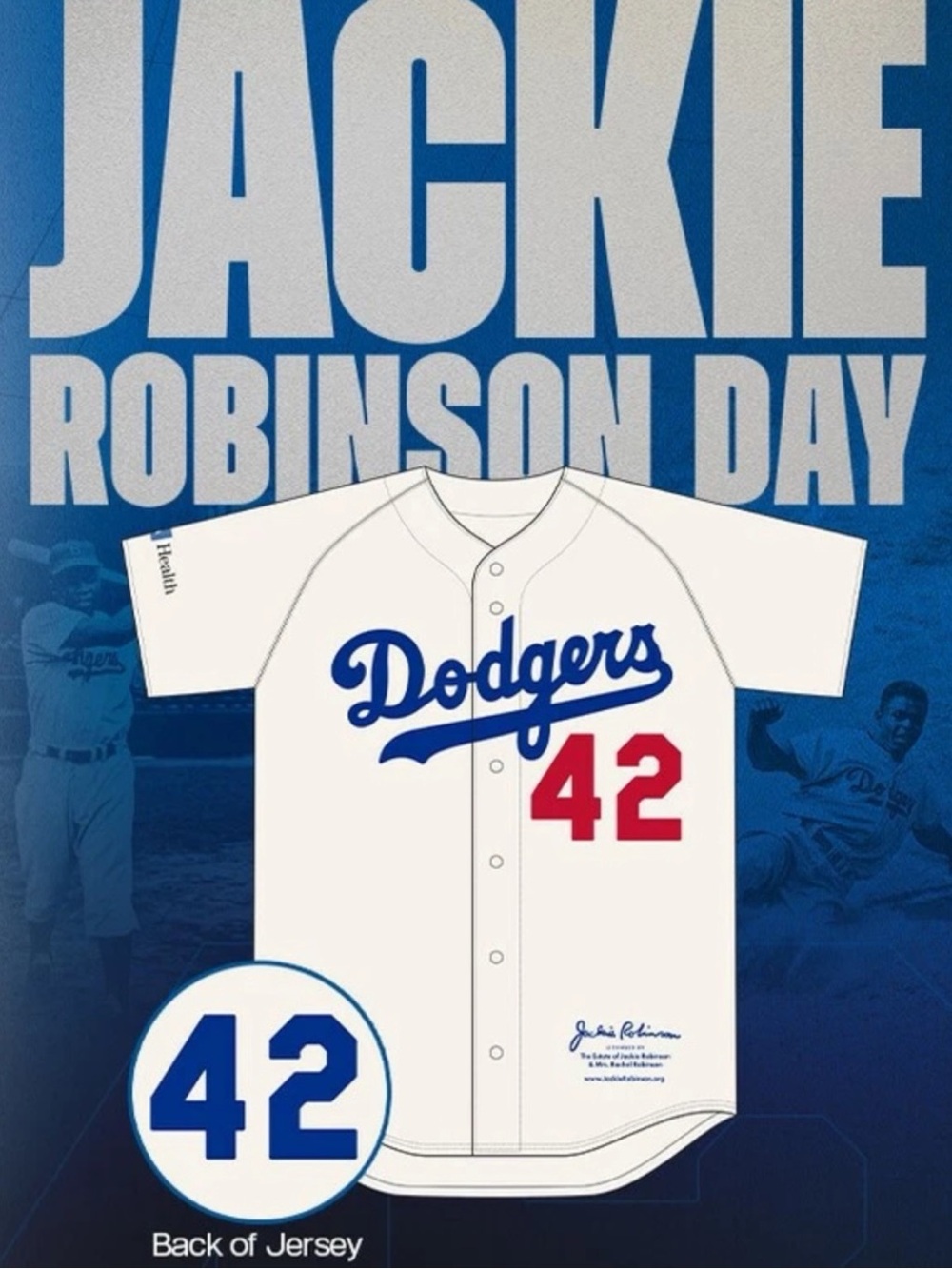Official 2025 Jackie Robinson Day #42 LA Dodgers SGA Jersey Shirt XL New in Bag - Picture 2 of 6